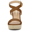 Allegra K Women's Back to College Slingback Crisscross Espadrille Wedges Heel Sandals - 2 of 4