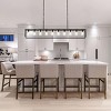 BAOURE 10 Light Black Farmhouse Chandelier Modern Linear Pendant Light with Glass Shade, Rectangle Light Fixture for Dining Room Kitchen Island - 2 of 4