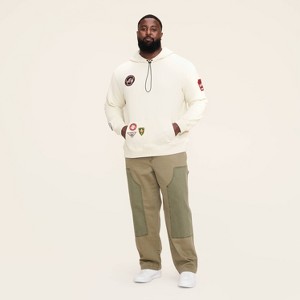 Adult Patchwork Hooded Pullover Sweatshirt - Woolrich x Target Cream - 1 of 4