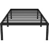 Heavy Duty Metal Platform Twin Bed Frame 74.6"L x 37.5"W x 18"H 2000lbs Capacity Underbed Storage Easy Assembly Black Finish No Box Spring Required - 3 of 4
