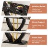 PAGED Rectangle Dining Table Modern Kitchen Table with Imitation Marble Texture Glass Tabletop, 71" Living Room Table for 6/8 Person - 2 of 4