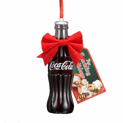 Kurt S. Adler 4.5" Coca-Cola Bottle with Gift Tag Christmas Ornament