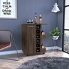 Vynxaria Bar Cart, Four Casters, Single Door Cabinet, Two External Shelves, Dark Walnut - 2 of 4