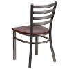 Emma and Oliver Clear Coated Ladder Back Metal Restaurant Dining Chair - 3 of 4