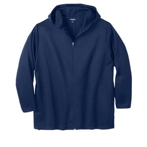 KingSize Men's Big & Tall Dot Texture Full-Zip Performance Hoodie - 1 of 4