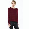 J CASHMERE Women's 100% Pure Cashmere Horizontal Rib Boatneck Raglan Sweater - 3 of 4