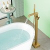 Cobbe Freestanding Floor Standing Bathtub Faucet Bathtub Fill with Swivel Spout and Handheld Shower Single Handle Shower Faucet Brushed Gold - 3 of 4