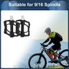 Unique Bargains Cycling Bike Pedal 9/16" Spindle Plastic for Road Mountain BMX MTB Bike Black - 2 of 4
