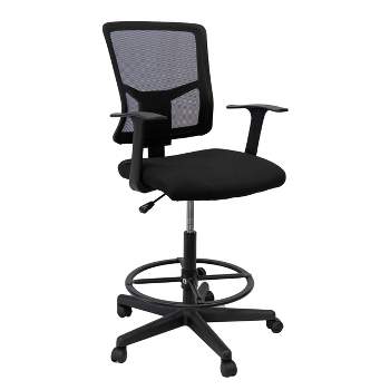 Stand Up Desk Store Sit to Stand Drafting Task Stool Chair for Standing Desks with Adjustable Footrest and Armrests