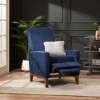 Modern Push-Back Recliner Chair, Upholstered Sofa Chair, Armchair with Rubberwood Legs, Wingback Accent Stools -Christopher Knight Home - 4 of 4
