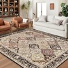 Modern Geometric Trellis Washable Area Rug - Non-Slip Low-Pile Indoor Carpet for Living Room, Bedroom, Dining Room & Office - 2 of 4