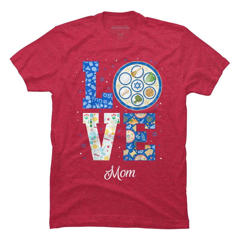 Men's Design By Humans Love Mom Passover Decorations By Dtam2022 T-Shirt, 1 of 3