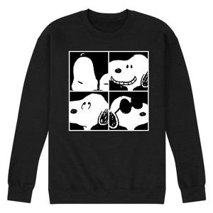 Men's - Peanuts - Snoopy and Woodstock Dance Party Graphic Fleece Sweatshirt - 1 of 4