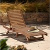 Teal Island Designs Gambo Natural Wood Adjustable Outdoor Lounger Chair - 2 of 4