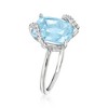 Ross-Simons 6.75 Carat Sky Blue Topaz Ring With .11 ct. t.w. Diamonds in 14kt White Gold - 3 of 4