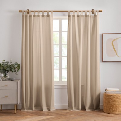 Rhodes Solid Tab-Top Window Curtain, Set of 2 - Elrene Home Fashions