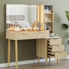 Vanity Desk, Makeup Vanity Desk with Mirror and Lights 3 Colors, 5 Drawers and 3 Storage Shelves, Power Outlet, for Dressing Room, Bedroom - 3 of 4