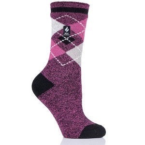 Heat Holder® Women's Argyle LITE™ Socks Success| Thermal Yarn | Medium-Thick Socks Casual Shoes + Boots | Warm + Soft, Hiking, Cabin, Cozy at Home Socks | 5X Warmer Than Cotton - 1 of 4