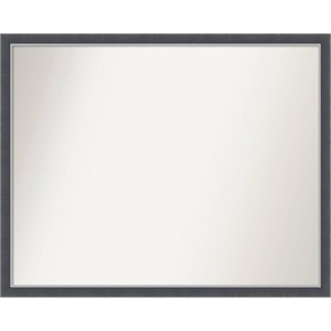 30" x 24" Non-Beveled Eva Thin Bathroom Wall Mirror Black - Amanti Art: Rectangle, Polystyrene Frame, Wall Mounted - 1 of 4