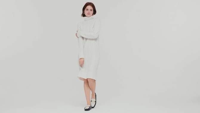 Women's Turtleneck Long Sleeve Cozy Sweater Dress - A New Day™, 2 of 11, play video