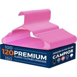 Plastic Hanger,Pack of 120 Colour:Pink - 1 of 4