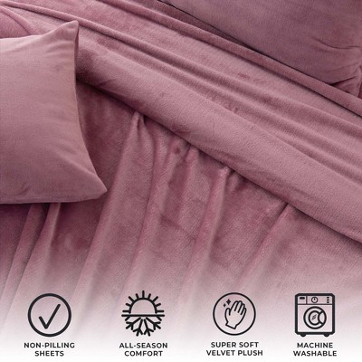 King Rose Velvet Plush Microfiber Deep Pocket Sheet Set