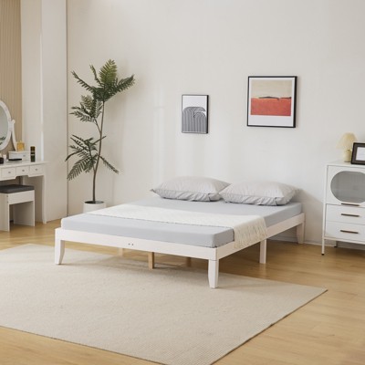 KTMBDW 12 Inch Twin/Full/Queen/King Size Platform Bed with Wooden Slats, No Box Spring Needed, Easy Assembly