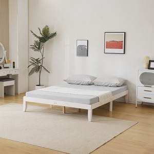 KTMBDW 12 Inch Twin/Full/Queen/King Size Platform Bed with Wooden Slats, No Box Spring Needed, Easy Assembly - 1 of 4