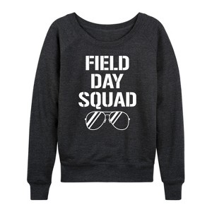 Women's - Instant Message - Field Day Squad Lightweight French Terry Wide Neck Long Sleeve Graphic Shirt - 1 of 4