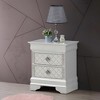 Vynxaria Transitional Sleek Silver Champagne Nightstand, 24"H×21"W×16"D, 2 Spacious Drawers, No Assembly Needed, Elegant Finish - 3 of 4