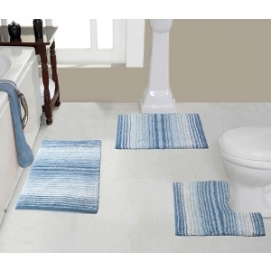 Gradiation Rug Collection Cotton Tufted Set of 3 Bath Rug Set - Home Weavers - 1 of 4