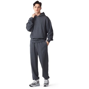Future Planet Mens Globe Premium Soft French Terry Cotton Sweatpants Loose Fit Charcoal - 1 of 4