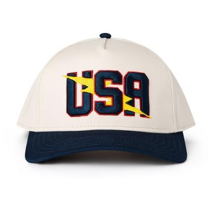 Burlebo Men's Beige USA Lightning Bolt Signature Snapback Cap - 1 of 4