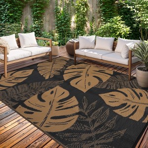 Outdoor Modern Large Area Rugs for Camping RV Patio Auto Erasable Lightweight Plastic Straw Rug for Garden Backyard Reversible Portable Picnic Mat - 1 of 4