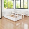 Twin Over Twin Convertible Bunk Bed with Ladder and 2 Storage Drawers, Solid Wood Frame and Guardrail, No Box Spring Needed - 3 of 4