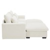 86.6" Corduroy Cloud Sectional Sofa Bed with Deep Seat & 2 Storage Ottomans - 3 of 4