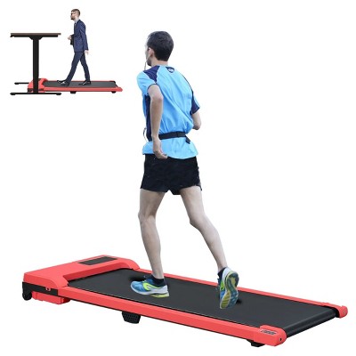 Syemin Treadmills Pad Running 2.0HP Cushioned Belt Folding Portable Treadmill Spacious Surface Under Desk Home Gym, Red, 47.6"*19.1"*4.92"