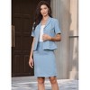 INSPIRE CHIC Women's 2 Pieces Skirt Suit Sets Business Office Shawl Collar Short Sleeve Blazer And Pencil Skirts - 4 of 4