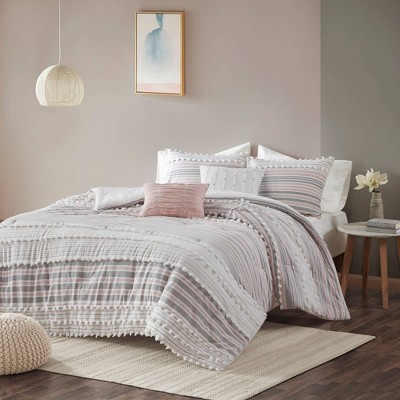 Corey Twin/Twin Extra Long 4pc Cotton Comforter Set Blush