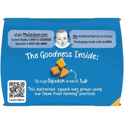 Gerber Sitter 2nd Foods Butternut Squash Baby Meals Tubs - 2ct/8oz_5