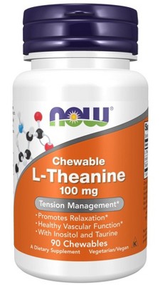 Chewable L-Theanine 100 mg by Now Foods  -  90 Lozenge