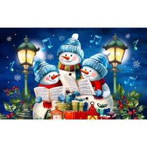 Briarwood Lane Winter Christmas Doormat 30x18 Indoor Outdoor Singing Snowmen For Christmas Doormat - 1 of 4