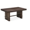 HomeRoots 84" Dark Brown Wood Self-Storing Leaf Trestle Base Extension Dining Table - 4 of 4