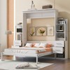 NicBex Queen Size Murphy Bed 87.8" Wooden Queen Bed Frame Morden Hideaway Wall Bed with 2 Side Storage Shelf and 4 Drawers for Bedroom - 3 of 4