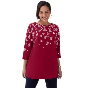 Jessica London Stretch Cotton Boatneck Tunic - 1 of 4