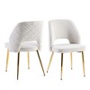 CENGHU Velvet Upholstered Dining Chairs Set of 4, Dining Chairs with Metal Legs and Hollow Back Upholstered - 3 of 4