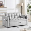 NicBex 2 Seater Loveseat Sofa,3-in-1 Convertible Velvet Sofa Bed with Side Storage & USB Port,Hidden Side Computer Table for Living Room,Gray - 3 of 4