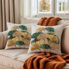 REGALWOVEN Ginkgo Leaf Pattern Boho Throw Pillow Covers for Couch Bed Living Room Home Decor 18 x 18 Inch 2 Pcs - 2 of 4