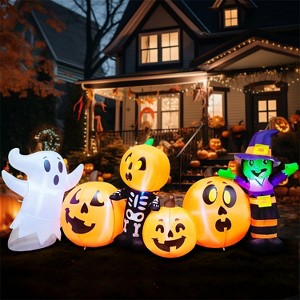 Joyfy 8 FT Long Halloween Inflatable Outdoor Decorations, Halloween Characters and Pumpkin Inflatables with LEDs for Halloween Yard Lawn Garden Decor - 1 of 4