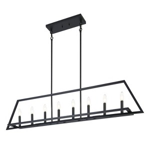 LNC Butterscouch 8-Light 55.1" Modern Linear Oversized Kitchen Island Pendant Lighting,  Matte Black - 1 of 4